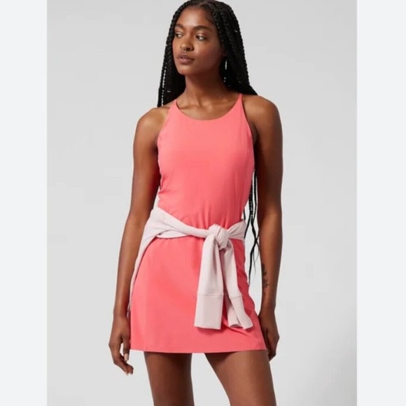 Athleta Dresses & Skirts - ATHLETA Infinity Dress Large Tall LT Pink Pockets Athletic Tennis Pickleball